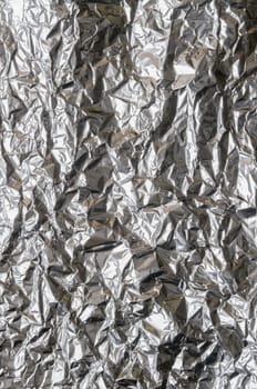 Crumpled aluminum metal foil with ambient reflection