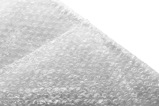 Bubble wrap material for a safety packing, isolated on white background. Abstract texture.