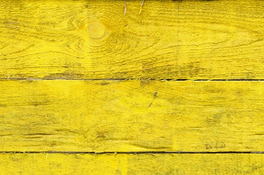 A wall of yellow painted pine planks