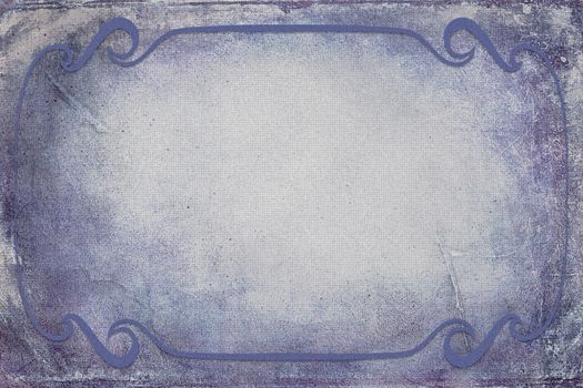 An antique decorative frame with a background with a dots texture. Colors blue and gray