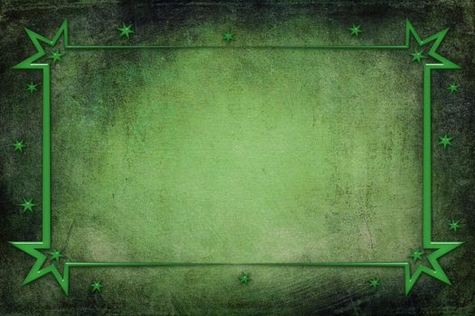 An antique decorative green Christmas glass frame with a background with texture. Green and black colors