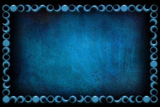 A modern decorative blue glass frame with a textured background. Blue and black colors