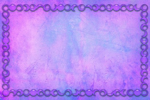 A modern decorative violet glass frame with a textured background. Violet, purple and blue colors