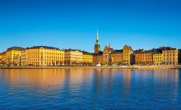 Stockholm cityscape. Skyline of the Sweden Capital city. Scandinavia, Northern Europe