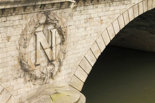 The view of Saint-Michel bridge and the Seine River , Paris, France.