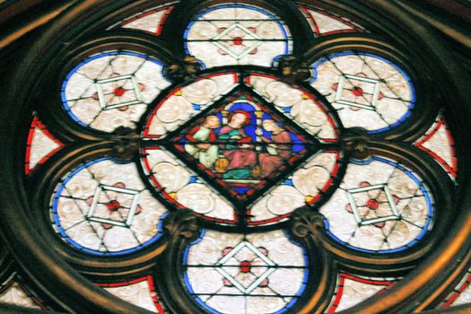 The Sainte Chapelle (Holy Chapel) in Paris, France. The Sainte Chapelle is a royal medieval Gothic chapel in Paris and one of the most famous monuments of the city