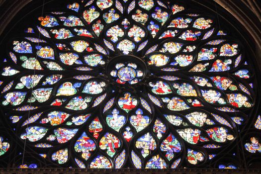 The Sainte Chapelle (Holy Chapel) in Paris, France. The Sainte Chapelle is a royal medieval Gothic chapel in Paris and one of the most famous monuments of the city