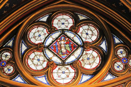 The Sainte Chapelle (Holy Chapel) in Paris, France. The Sainte Chapelle is a royal medieval Gothic chapel in Paris and one of the most famous monuments of the city