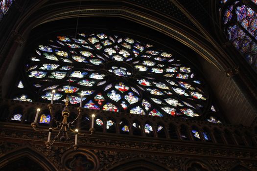 The Sainte Chapelle (Holy Chapel) in Paris, France. The Sainte Chapelle is a royal medieval Gothic chapel in Paris and one of the most famous monuments of the city