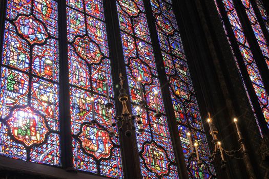 The Sainte Chapelle (Holy Chapel) in Paris, France. The Sainte Chapelle is a royal medieval Gothic chapel in Paris and one of the most famous monuments of the city