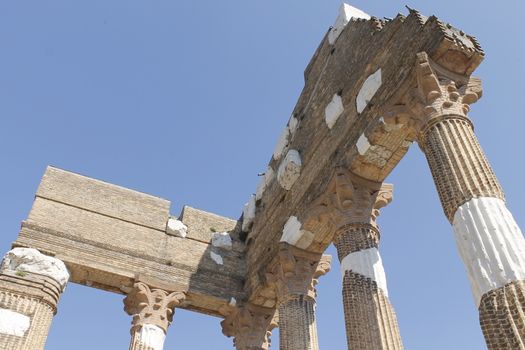 The Capitolium in the Roman forum is located in the centre of Brescia city in north Italy