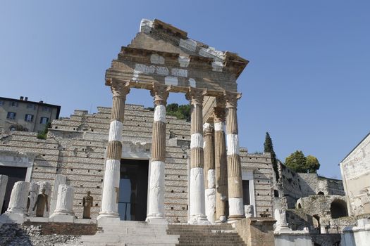 The Capitolium in the Roman forum is located in the centre of Brescia city in north Italy