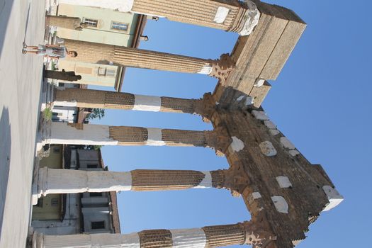 The Capitolium in the Roman forum is located in the centre of Brescia city in north Italy