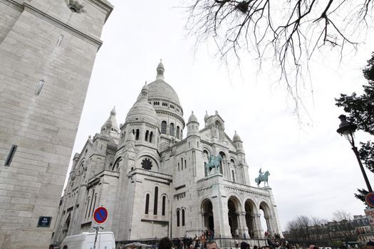 Basilica of the Sacre Coeur, dedicated to the Sacred Heart of Jesus in Paris, France.