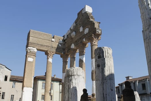 The Capitolium in the Roman forum is located in the centre of Brescia city in north Italy