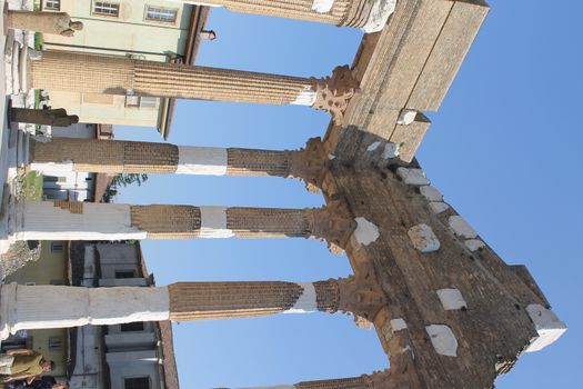 The Capitolium in the Roman forum is located in the centre of Brescia city in north Italy