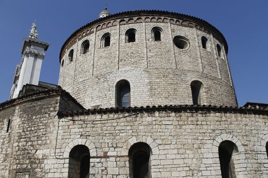 A view of the old and new cathedral of Brescia in north Italy