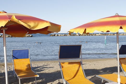 Gatteo beach on the Adriatic sea in Italy