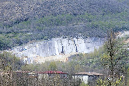 mountains with marble quarries in Botticino in northern Italy