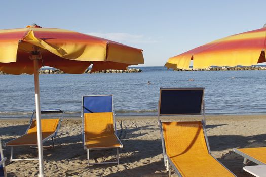 Gatteo beach on the Adriatic sea in Italy