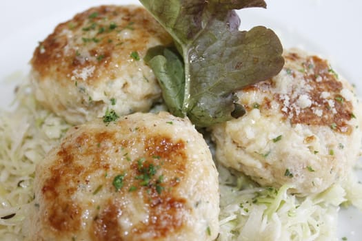 Tyrolean traditional dish, knodel or canederli with parsley