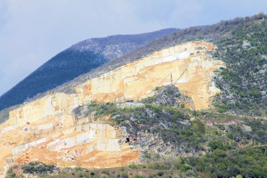 mountains with marble quarries in Botticino in northern Italy