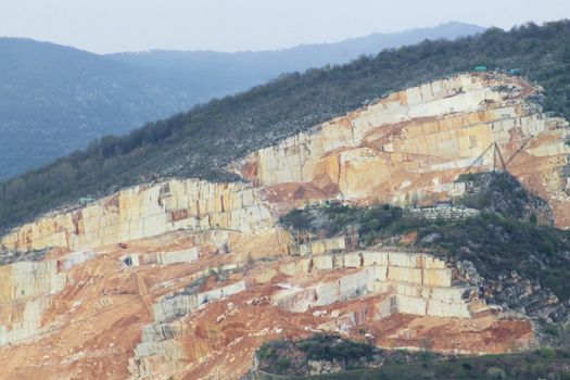 mountains with marble quarries in Botticino in northern Italy