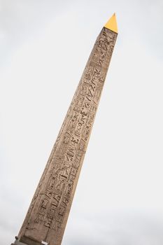 obelisk of Luxor erected since 1836 in the center of the Place de la Concorde in Paris, France