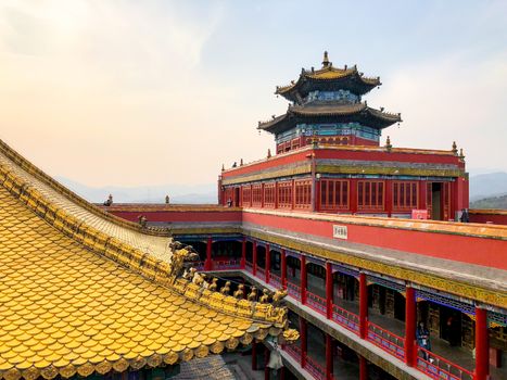 The Putuo Zongcheng Buddhist Temple, one of the Eight Outer Temples of Chengde, built between 1767 and 1771 and modeled after the Potala Palace of Tibet. Chengde Mountain Resort. China