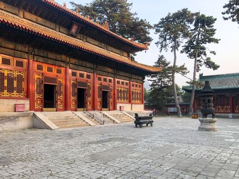 The Temple of Universal Happiness, Pule si, also called the round Pavillion, this structure was built in 1766. Little temple at the starting point for hammer rock hike, Chengde, China.