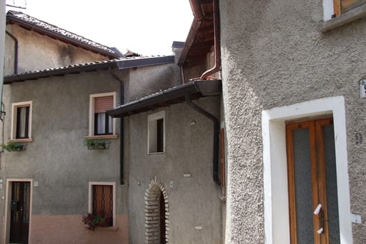 view of the small village of " Costa di Gargnano " in the mountains of Garda lake in northern Italy