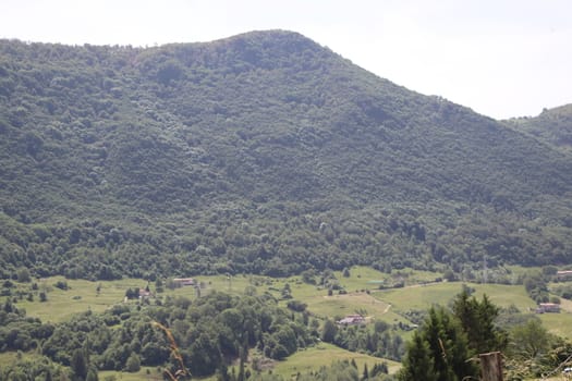 view of the small village of " Costa di Gargnano " in the mountains of Garda lake in northern Italy