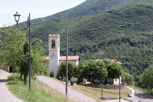 view of the small village of " Costa di Gargnano " in the mountains of Garda lake in northern Italy