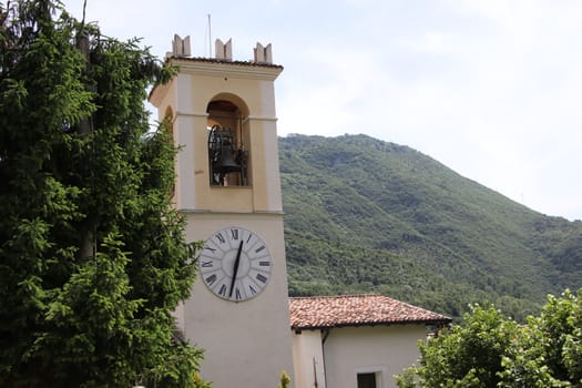 view of the small village of " Costa di Gargnano " in the mountains of Garda lake in northern Italy