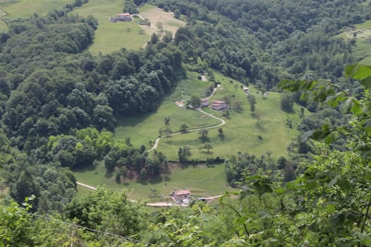 view of the small village of " Costa di Gargnano " in the mountains of Garda lake in northern Italy