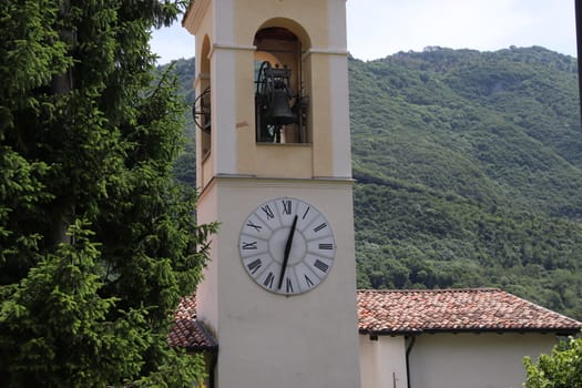 view of the small village of " Costa di Gargnano " in the mountains of Garda lake in northern Italy