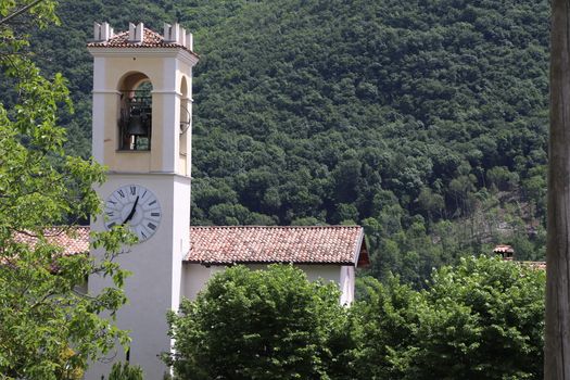 view of the small village of " Costa di Gargnano " in the mountains of Garda lake in northern Italy