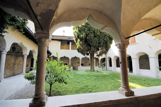 photo of ancient monastery Gargnano, small village on Garda lake in Italy