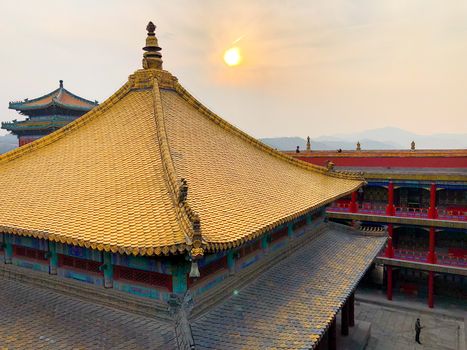 The Putuo Zongcheng Buddhist Temple, one of the Eight Outer Temples of Chengde, built between 1767 and 1771 and modeled after the Potala Palace of Tibet. Chengde Mountain Resort. China