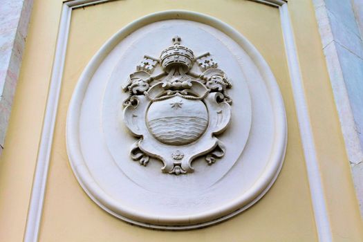 Facade detail of the church in Bergamo