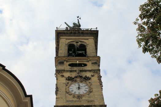 Facade detail of the church in Bergamo