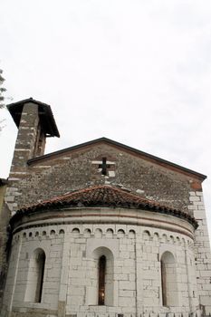 The ancient church of the Romanesque Pieve of Pontenove spans in the Brescia countryside - Lombardy - Italy