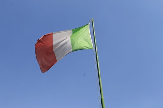 Italian Flag blowing in the wind.