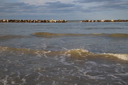 waves of the Adriatic Sea in Italy