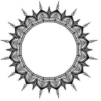 Abstract mandala on white background. Greeting Card, Invitation, Tattoo. Anti-Stress Therapy Pattern.