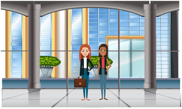 girls are meeting in office and talking with each other