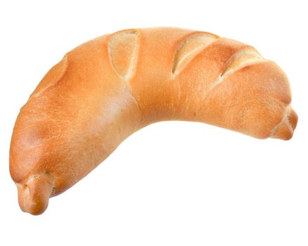 sweet bun with filling isolated on white background.
