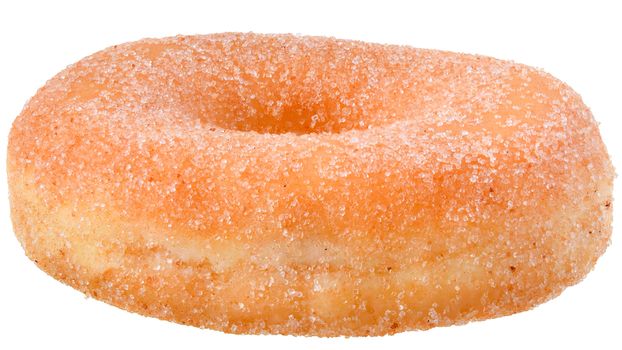 Sugar donut isolated on white background.