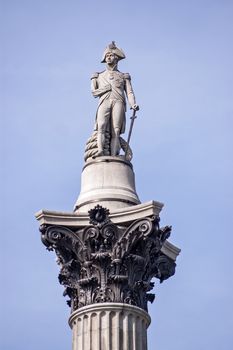 View of Nelson's Column, Trafalgar Square, London.
