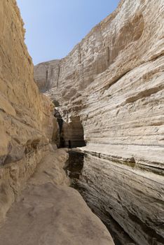 Israel Negev Desert Sede Boker. Grave of David Ben-Gurion. Great view of the Nakhal Tsin rift. Beautiful Colorful Desert Sand landscape